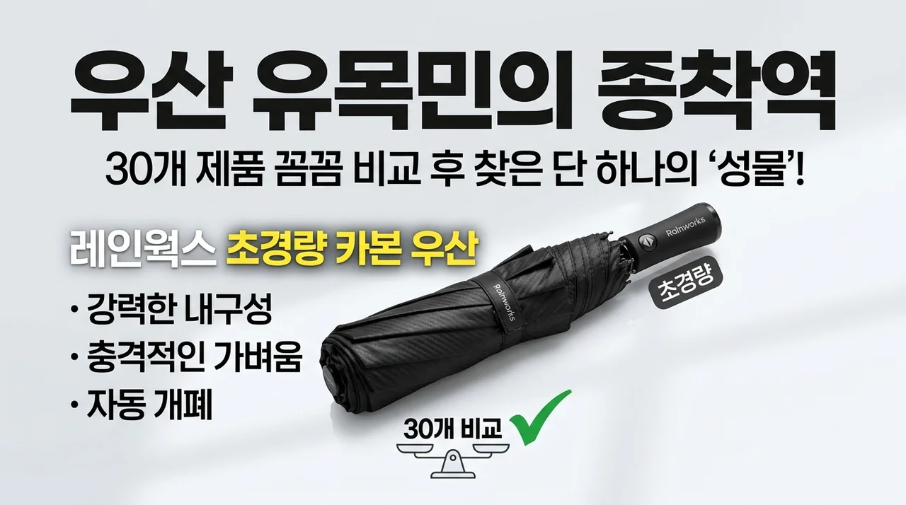 레인웍스 초경량 카본 우산, 30개 제품 비교 끝에 찾은 인생템