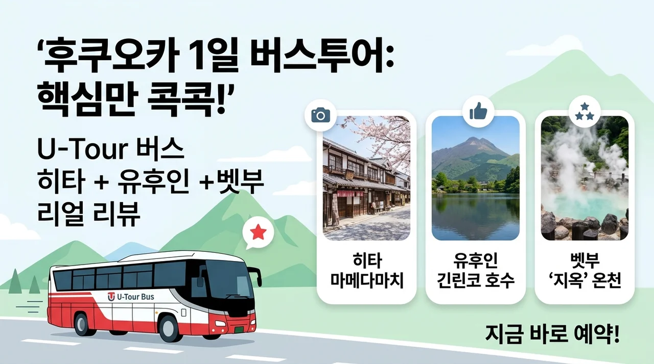후쿠오카 1일 버스투어 유투어버스, 히타 유후인 벳부 알짜 코스 후기