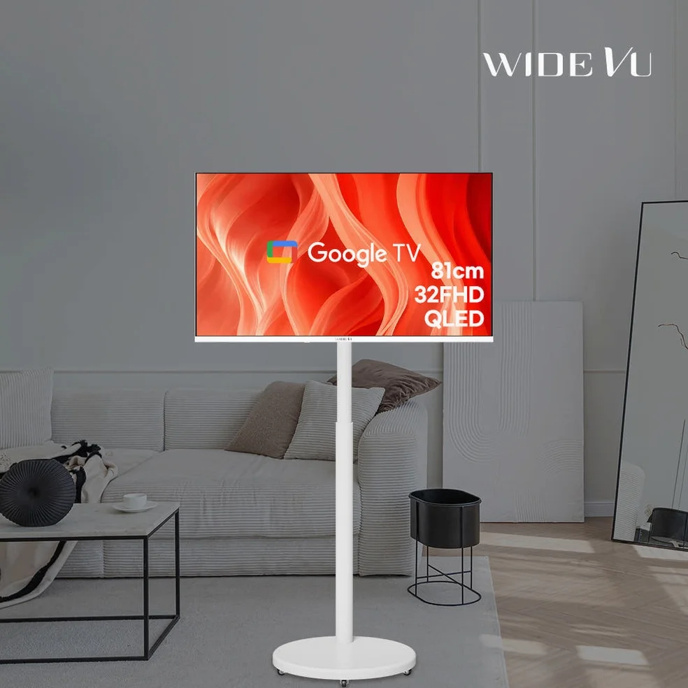 와이드무빙뷰 화이트에디션 삼탠바이미V3 셋트 QLED 81cm(32인치) FHD 스마트 이동식 TV 유압식 높이조절 중소바이미 자가설치 상세 이미지 2