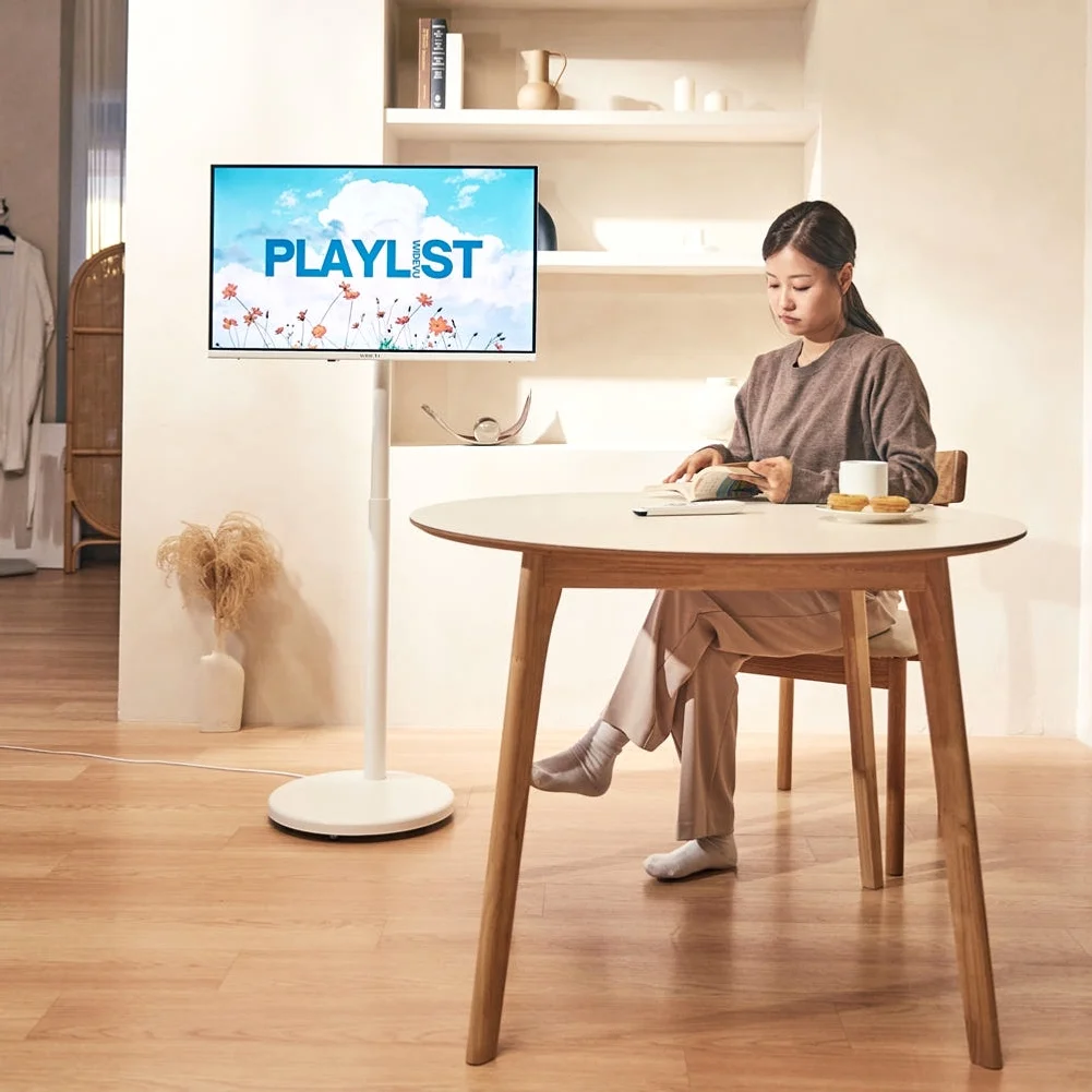 와이드무빙뷰 화이트에디션 삼탠바이미V3 셋트 QLED 81cm(32인치) FHD 스마트 이동식 TV 유압식 높이조절 중소바이미 자가설치 상세 이미지 7
