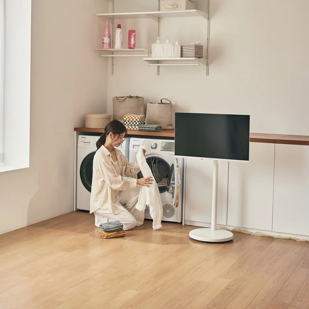 와이드무빙뷰 화이트에디션 삼탠바이미V3 셋트 QLED 81cm(32인치) FHD 스마트 이동식 TV 유압식 높이조절 중소바이미 자가설치 상세 이미지 8