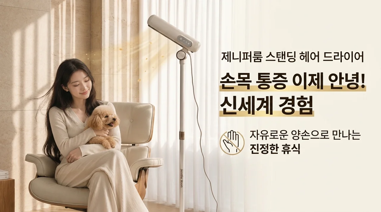 제니퍼룸 스탠딩 헤어드라이기, 손목 통증 끝내는 신세계 경험기