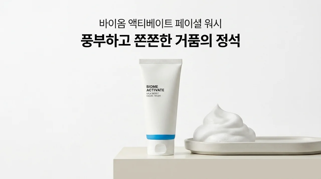 바이옴 액티베이트 페이셜 워시, 쫀쫀한 탄력 거품의 정석