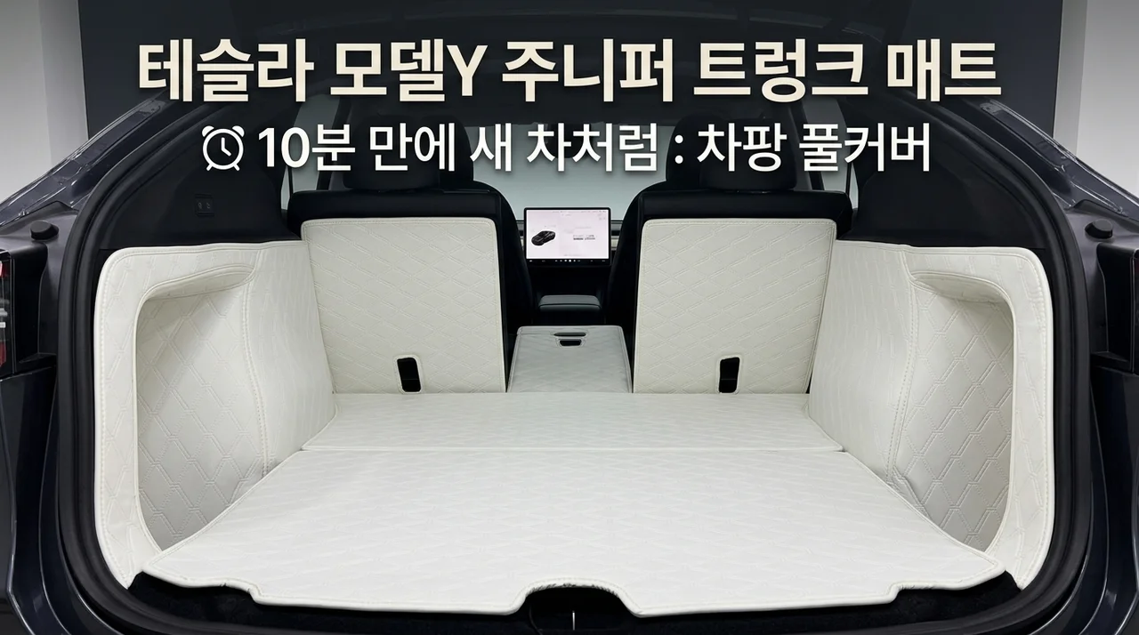 테슬라 모델Y 주니퍼 트렁크매트, 차팡 풀커버로 10분 만에 새 차 만들기