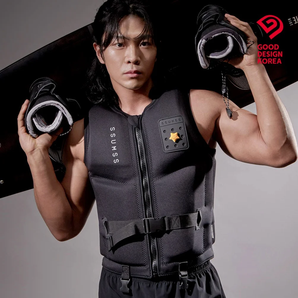 썸쓰 구명조끼 성인 남자 여자 경량 라이프자켓 슬림핏 네오프렌 BOOST 블랙, 120kg 상세 이미지 3