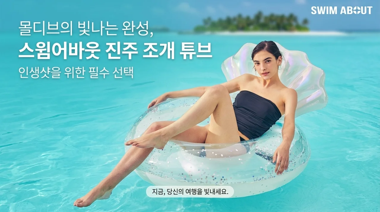 스윔어바웃 진주조개 튜브, 인생샷 건지는 몰디브 필수템