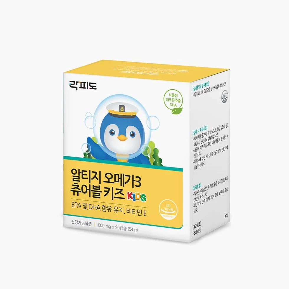 락피도 rTG 오메가3 츄어블 키즈 어린이영양제 EPA DHA 비타민E 90캡슐, 2개 [원산지:상세설명에 표시] 상세 이미지 2