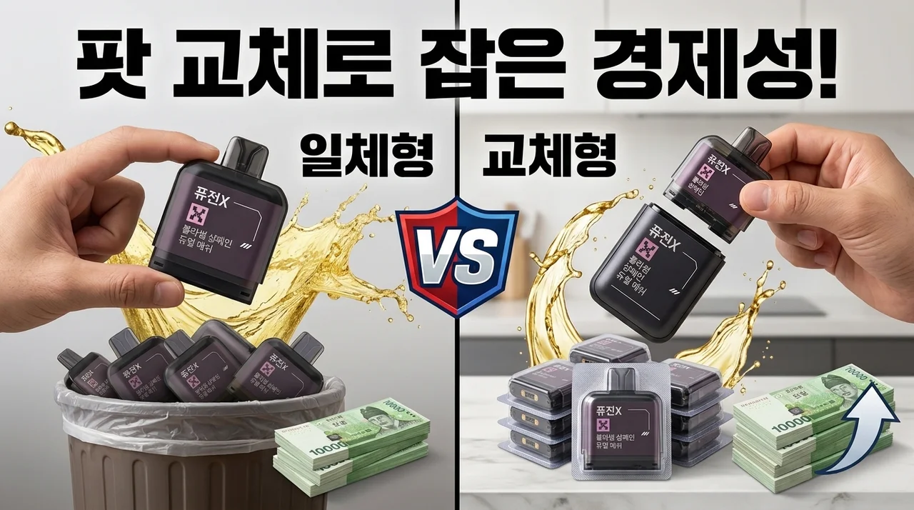 슈펠로 퓨전X 일회용 전자담배, 팟교체형으로 경제성까지 잡았네요