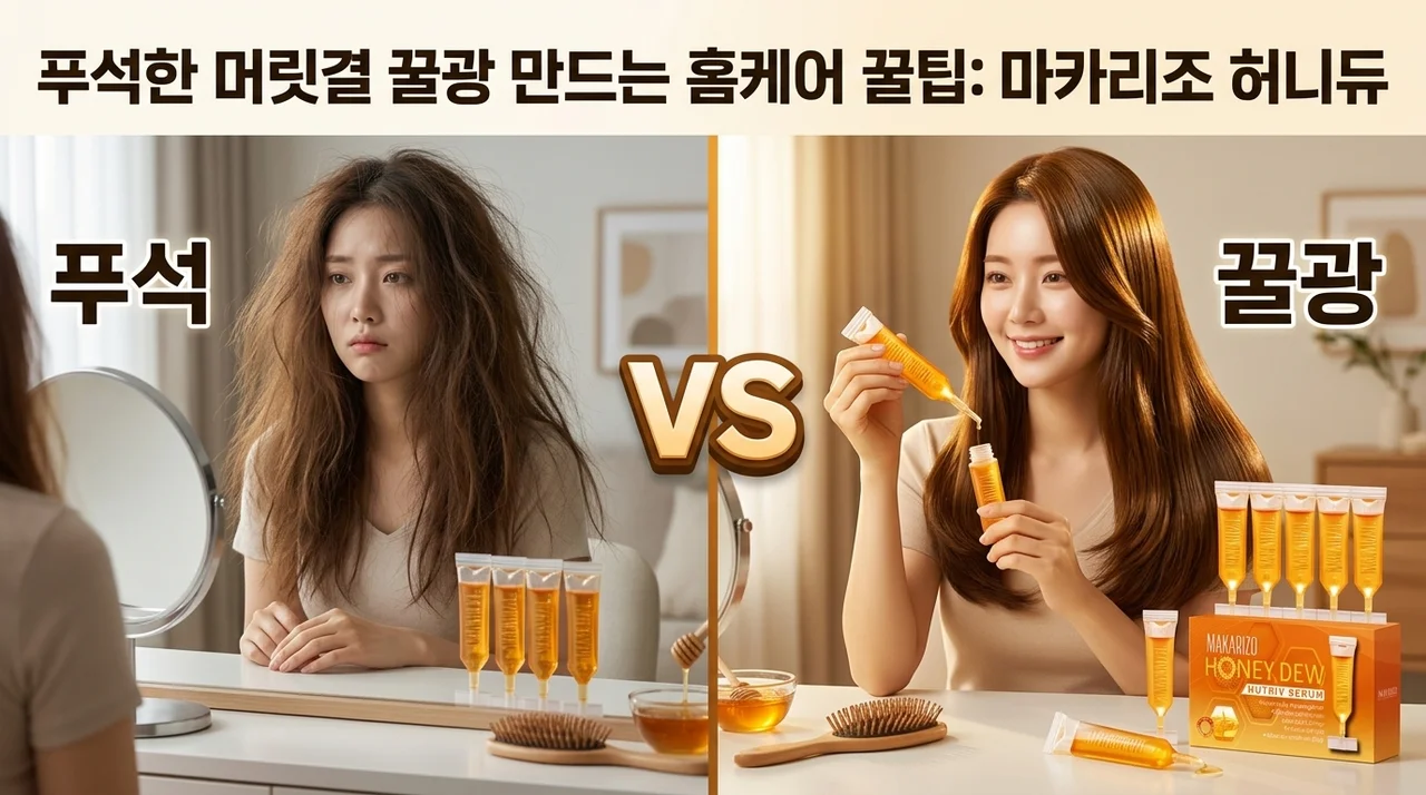 마카리조 허니듀세럼, 푸석한 머릿결 꿀광 만드는 홈케어 꿀팁