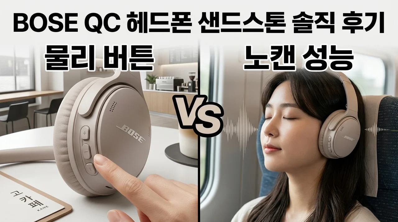 BOSE QC 헤드폰 샌드스톤 솔직 후기, 물리 버튼의 매력!