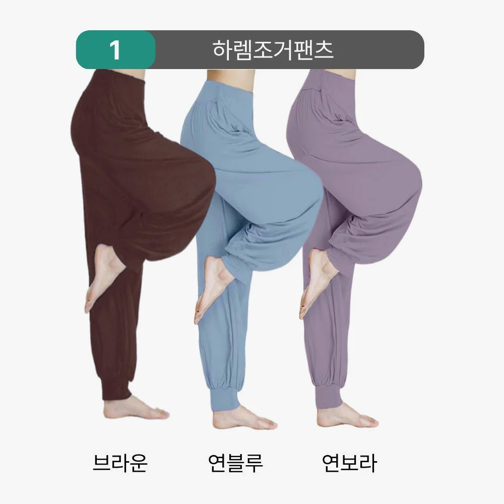 요가하렘팬츠 레깅스 필라테스바지 여름요가바지 요가복 빅사이즈 시니어 부츠컷 상세 이미지 4