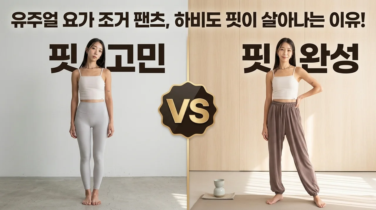 유주얼 요가 바지 조거 팬츠, 하비도 핏이 살아나는 이유