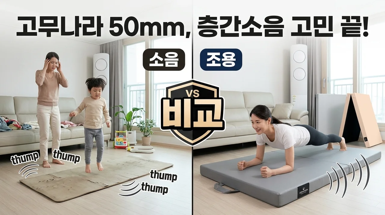 고무나라 운동매트 50mm 층간소음 고민 끝, 홈트레이닝 솔직 후기