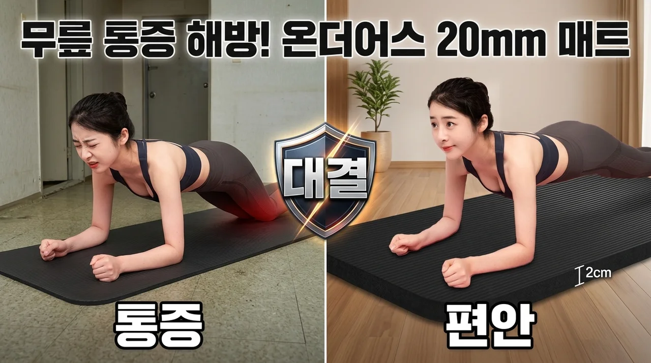 온더어스 요가매트, 20mm 두께로 무릎 통증 없이 홈트 끝판왕