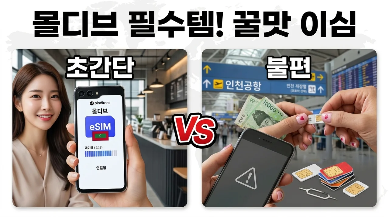 몰디브 이심 eSIM, 여행의 질이 바뀌는 꿀팁 (경유지 해결)