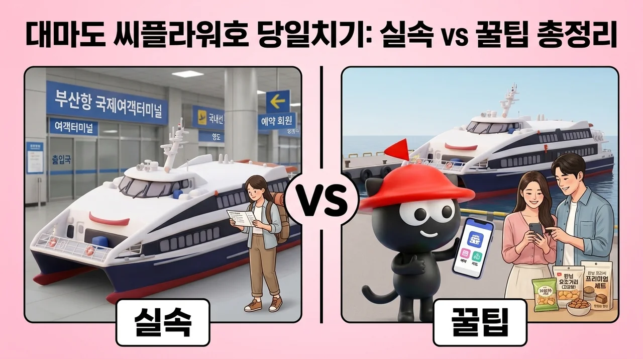 대마도 배편 씨플라워호 예약, 당일치기 여행 꿀팁 총정리