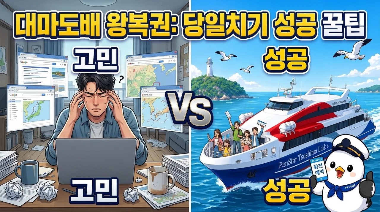 대마도배 왕복권, 당일치기 여행 고민 끝! 실패 없는 예약 꿀팁