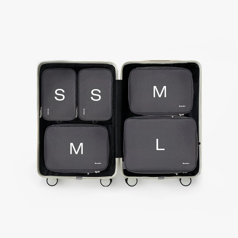 브랜든 여행 압축 파우치 세트 S+S+M+M+L 캐리어 정리백 상세 이미지 2