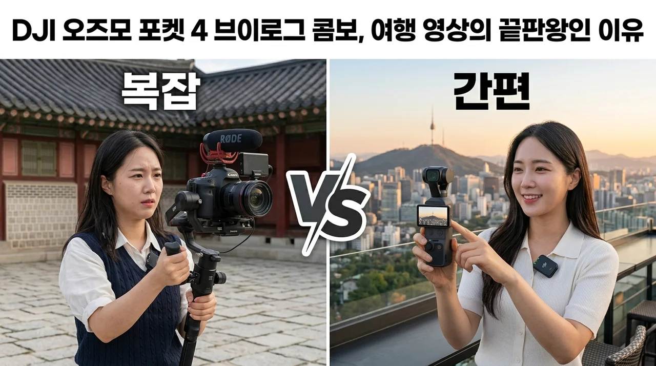 DJI Osmo Pocket 4 브이로그 콤보, 여행 영상의 끝판왕인 이유
