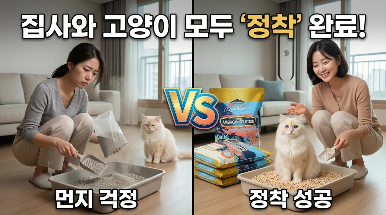 아메리칸솔루션 카사바 모래, 집사와 고양이 모두 정착한 이유