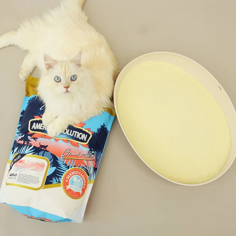 아메리칸솔루션 최고급 브라질산 카사바 먼지없는 고양이모래 실크니스, 6kg, 2개 상세 이미지 3