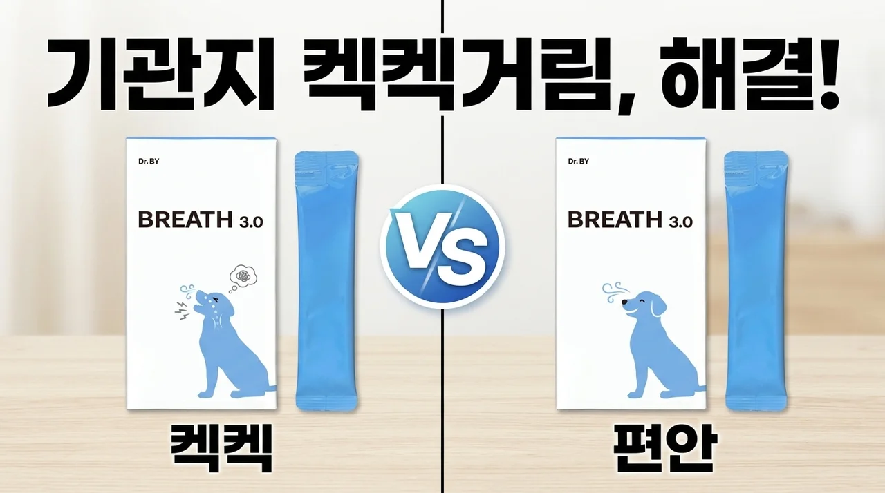 닥터바이 브레스 강아지 기관지 영양제, 켁켁거림 고민 끝내는 꿀팁