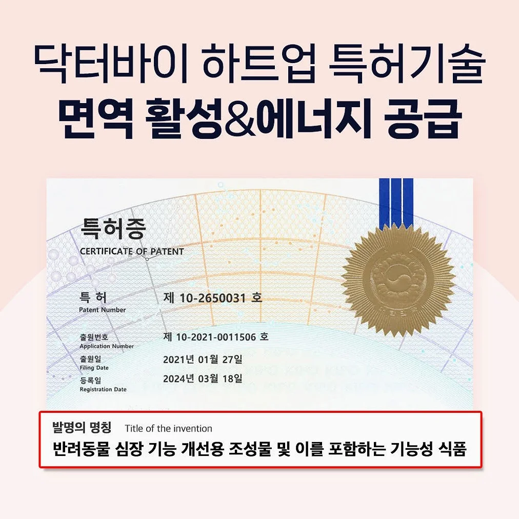 닥터바이 하트업 강아지 심장 영양제 헥헥거림 70개입, 1개 상세 이미지 4