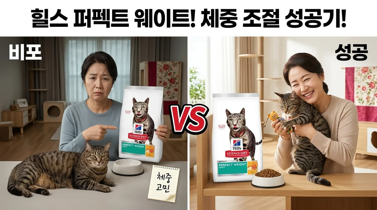 힐스 고양이사료 어덜트 퍼펙트 웨이트, 체중 조절 성공 후기