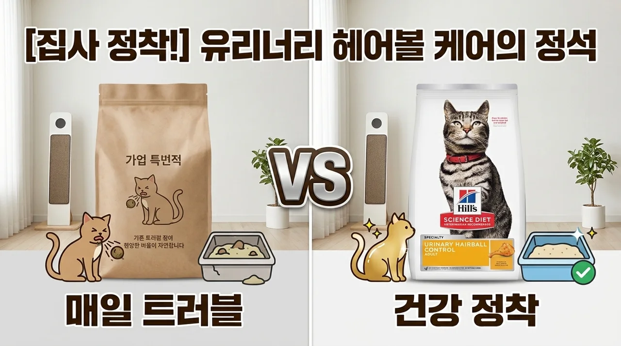 힐스 고양이사료 어덜트 유리너리 헤어볼 컨트롤, 집사들의 정착템인 이유