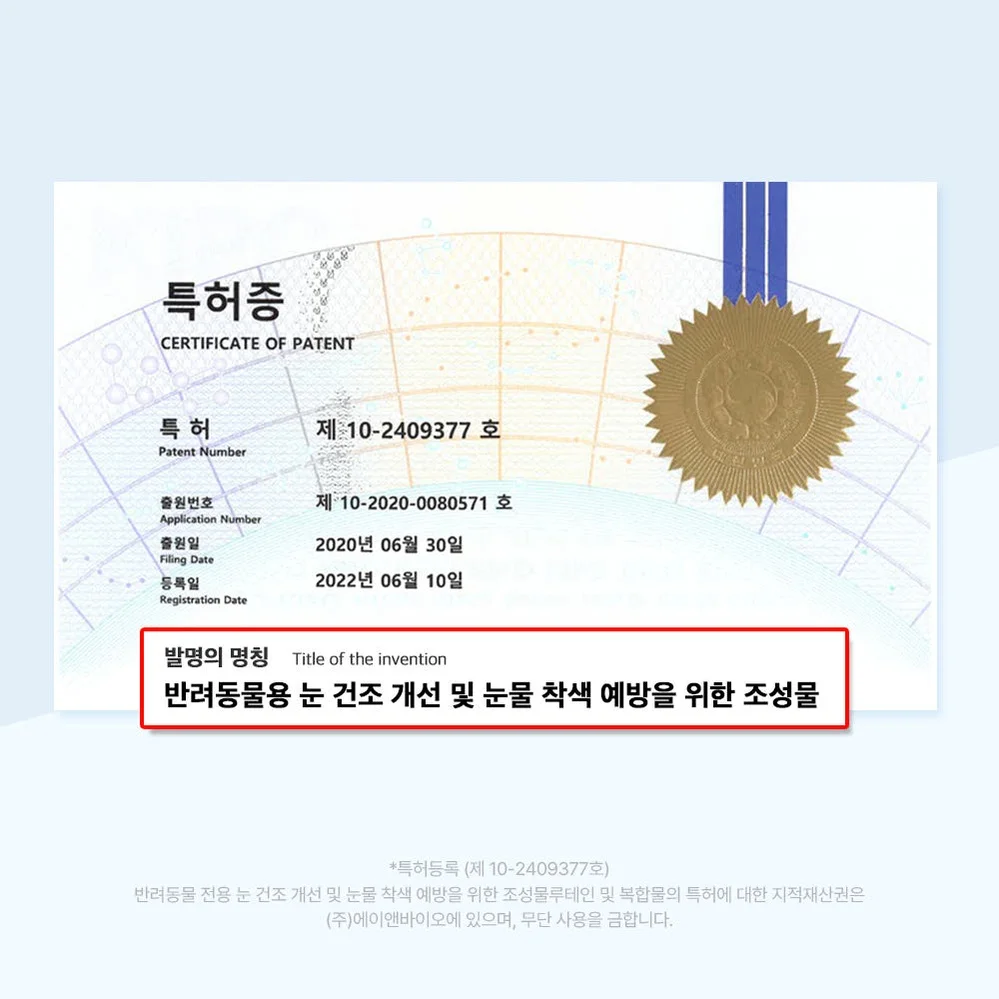 닥터바이 아이즈 강아지 눈 영양제 눈물자국 냄새 루테인 70개입, 1개 상세 이미지 6