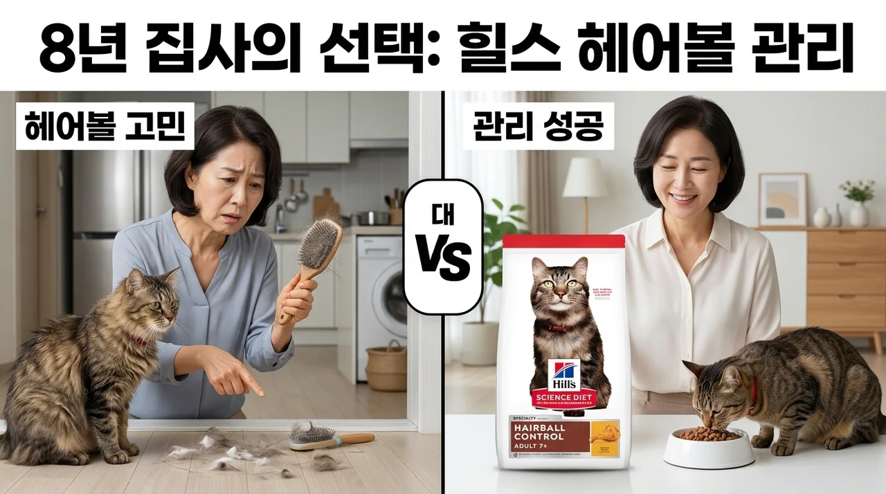 힐스 고양이사료 어덜트 7+ 헤어볼 컨트롤, 8년 집사가 추천하는 이유