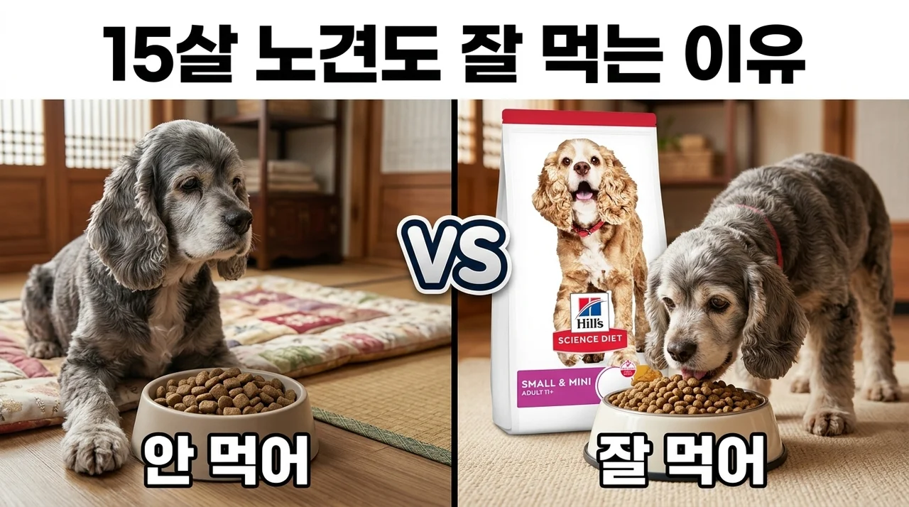 힐스 강아지사료 어덜트 11+ 스몰 앤 미니, 15살 노견도 잘 먹는 이유