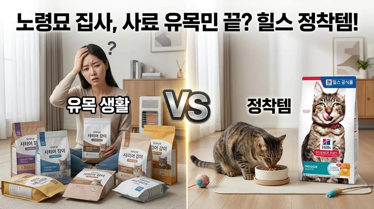 힐스 고양이사료 어덜트 7+ 인도어, 노령묘 집사들의 정착 사료일까?
