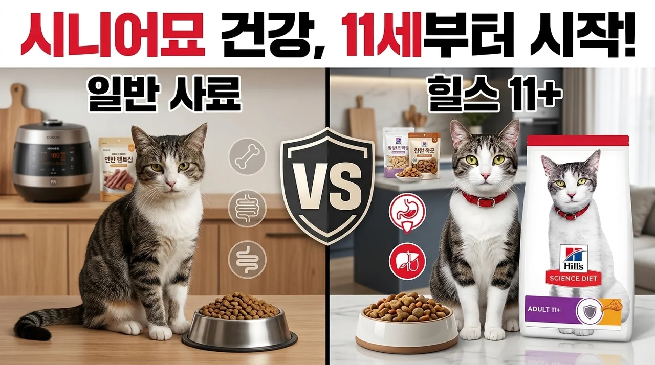 힐스 고양이사료 어덜트 11+ 시니어묘 건강 관리 꿀팁