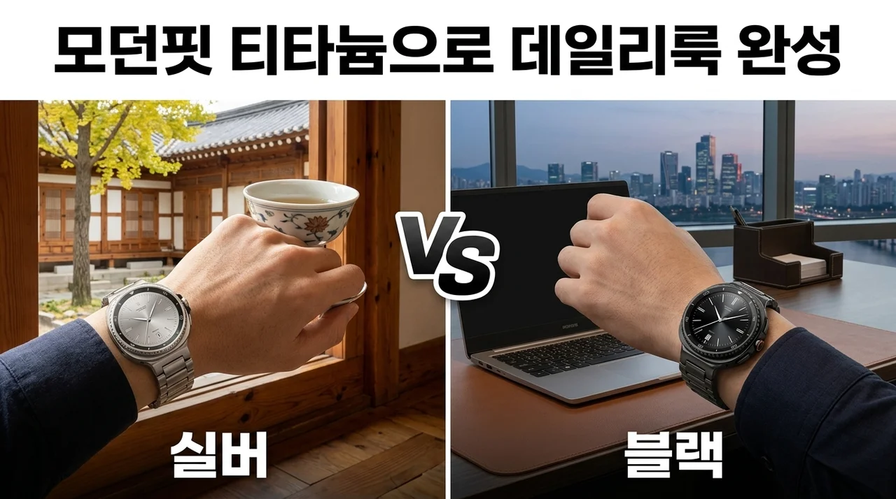 갤럭시워치 메탈 스트랩 모던핏, 티타늄 감성으로 완성하는 데일리룩