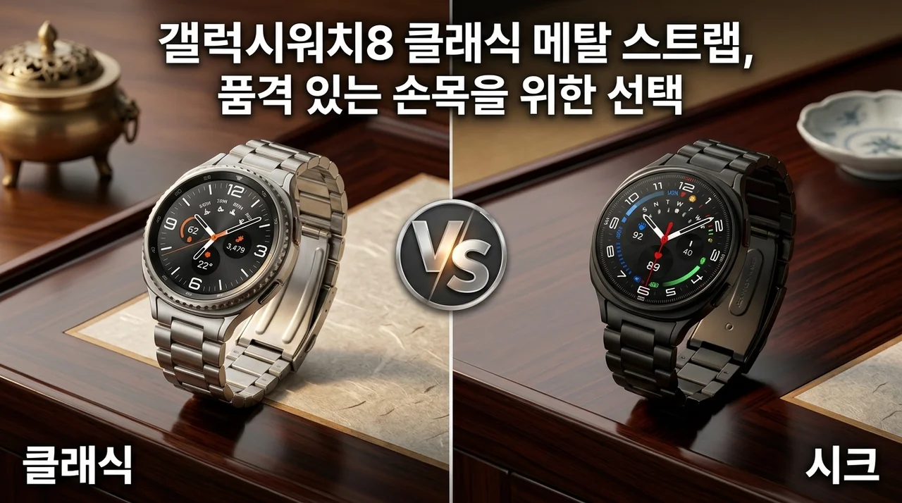 갤럭시워치8 클래식 메탈 스트랩, 품격 있는 손목을 위한 선택
