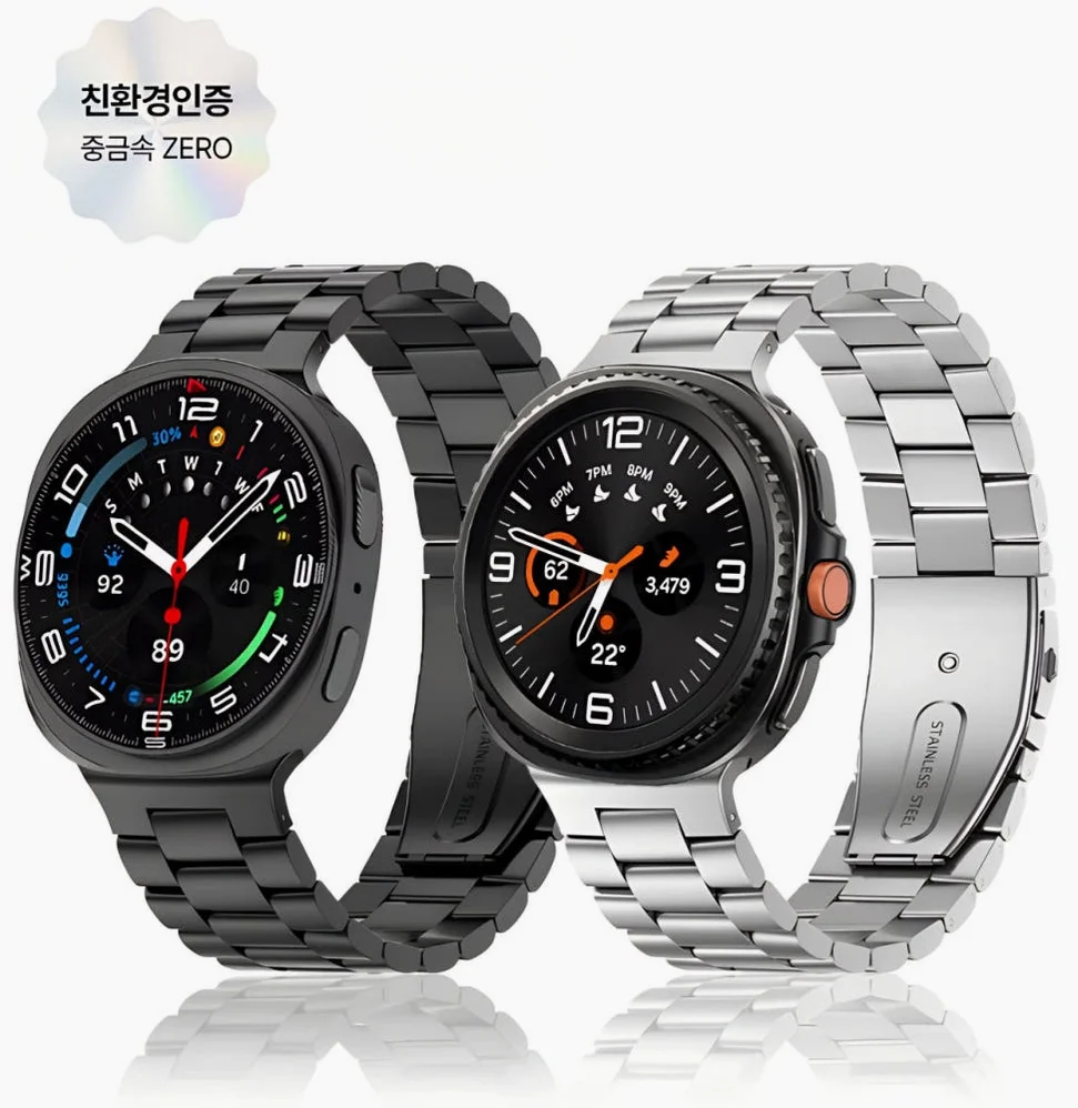 갤럭시워치8 클래식 메탈 스트랩 시계줄 교체 원클릭 밴드 40mm 44mm 46mm 호환 상세 이미지 2