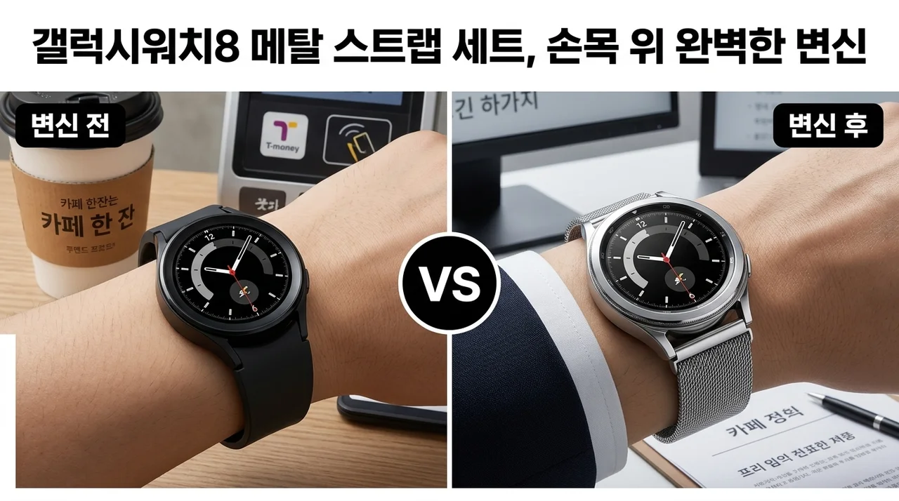 갤럭시워치8 메탈 스트랩 세트, 손목 위 완벽한 변신
