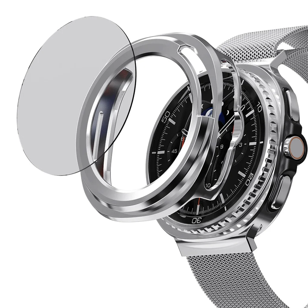 갤럭시워치8 메탈 스트랩 밀레니즈 + 풀커버 케이스 SET 갤럭시워치8, 40mm, 실버 상세 이미지 1