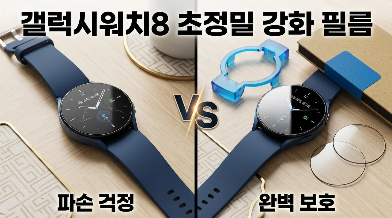 빅쏘 갤럭시워치8 강화유리 필름, 2매 구성으로 완벽 보호
