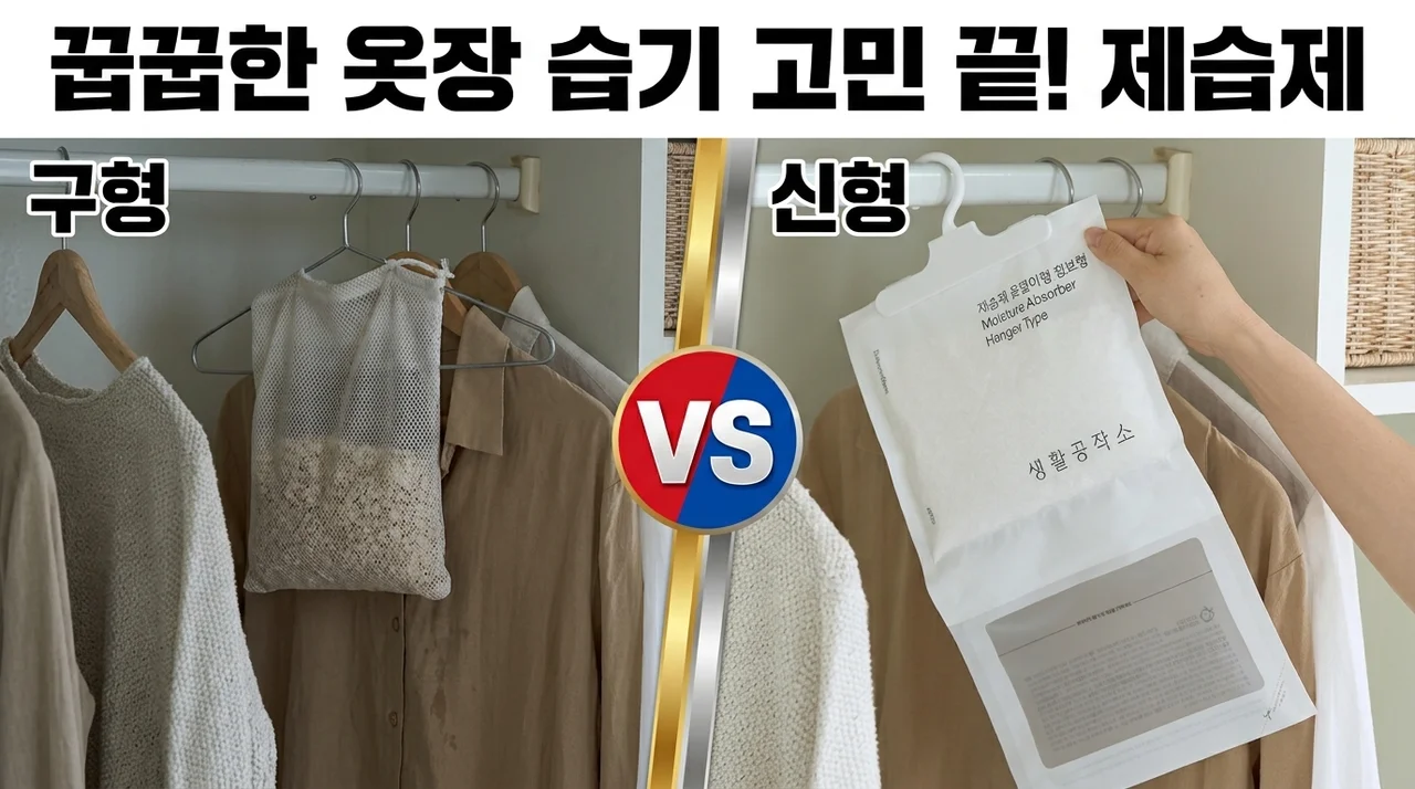 생활공작소 옷걸이형 제습제, 꿉꿉한 옷장 습기 고민 끝!
