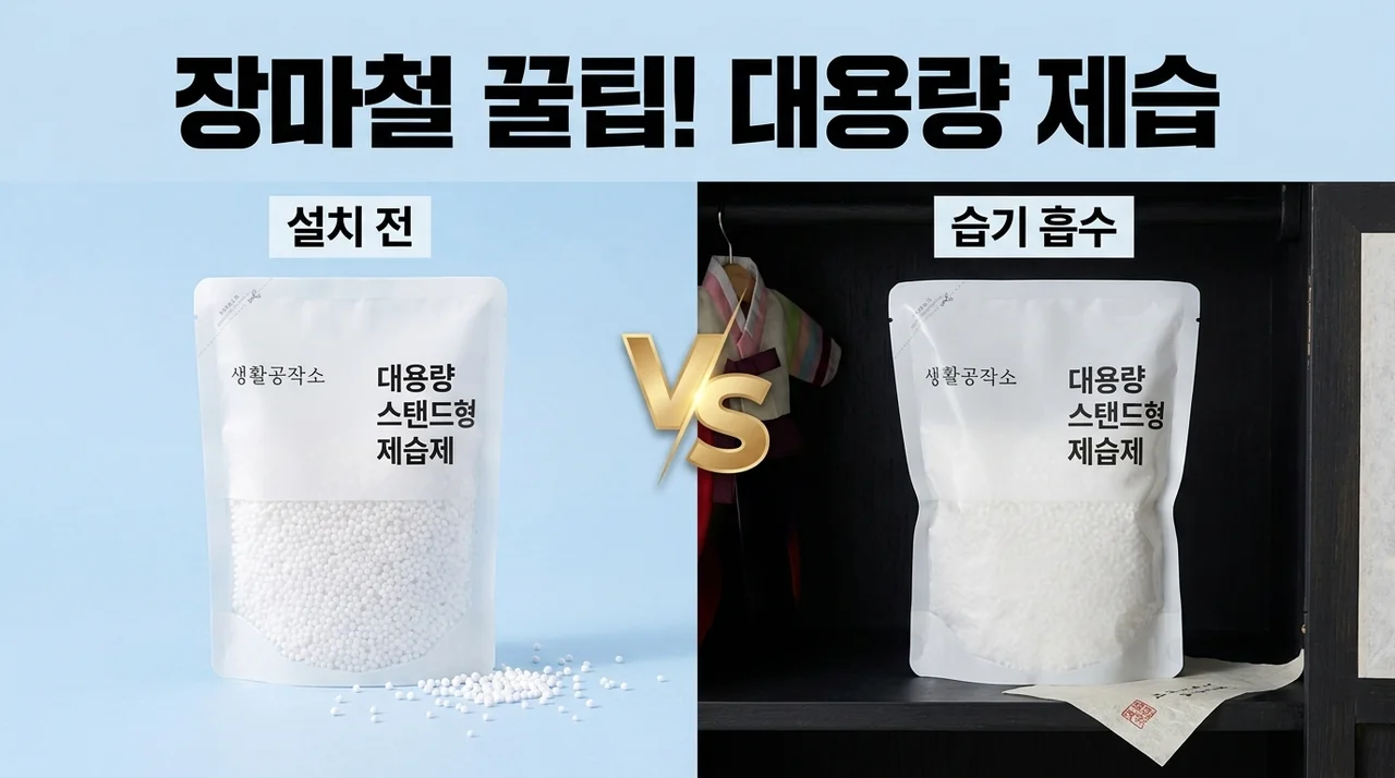 생활공작소 대용량 스탠드형 제습제, 장마철 습기 해결 꿀팁