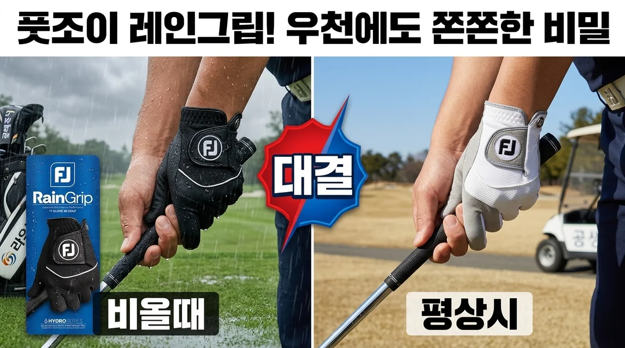 풋조이 레인그립 골프장갑, 우천시에도 쫀쫀한 그립감의 비밀
