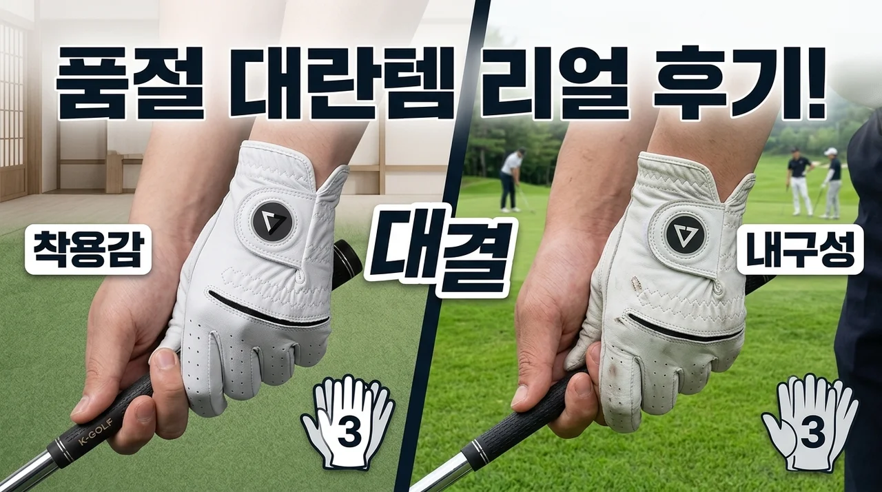 포언더 반양피 골프장갑 3팩, 품절 대란템 솔직 후기