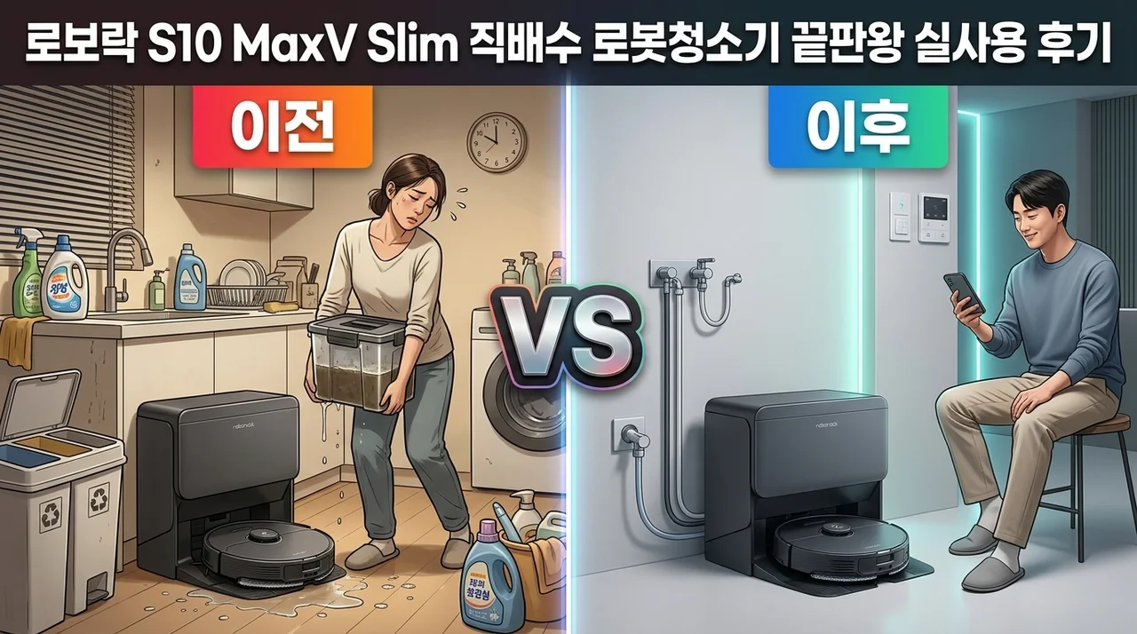 로보락 S10 MaxV Slim, 직배수 로봇청소기 끝판왕 실사용 후기
