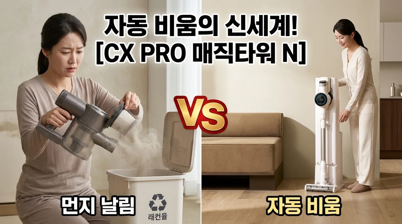 캐치웰 CX PRO 매직타워 N, 30만원대 자동 먼지비움 청소기 끝판왕