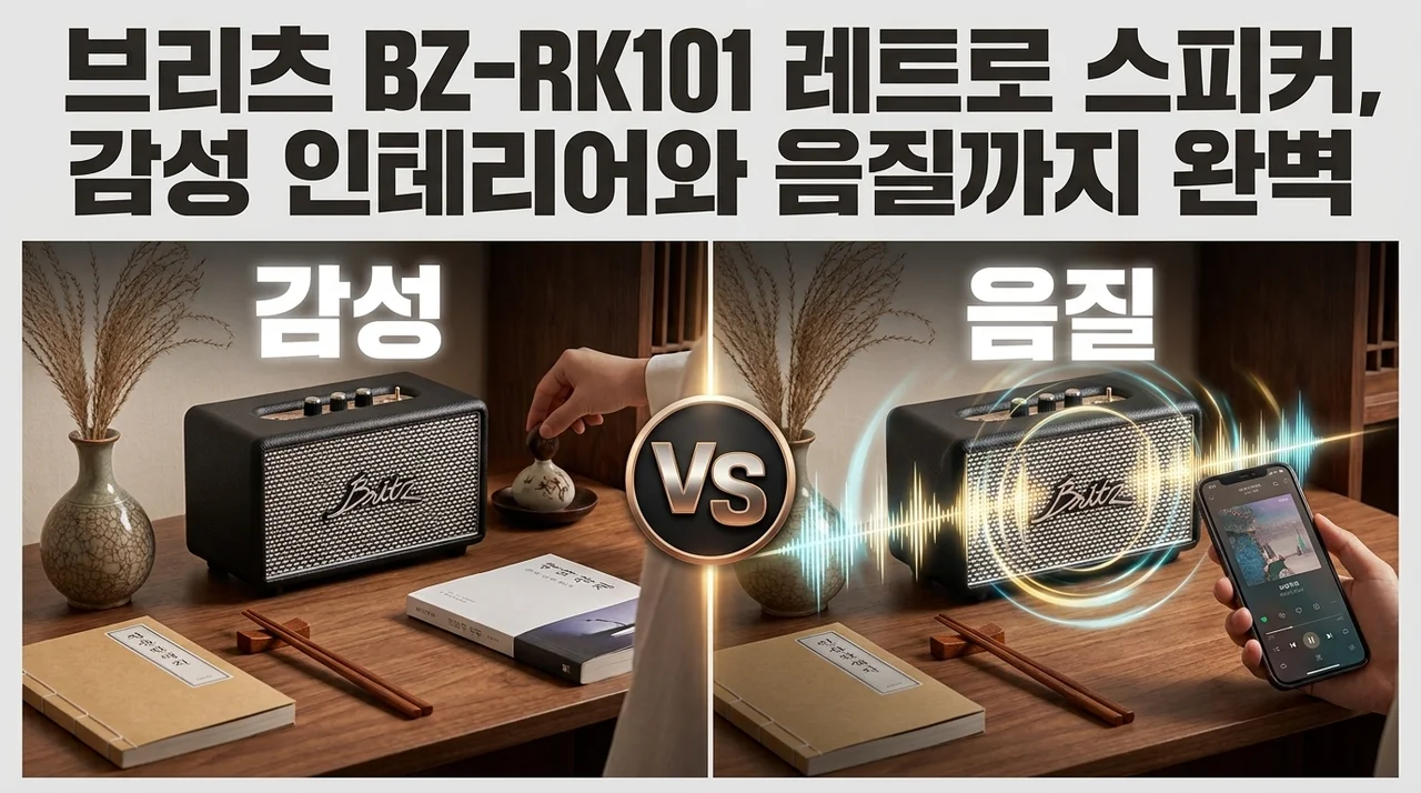 브리츠 BZ-RK101 레트로 스피커, 감성 인테리어와 음질까지 완벽