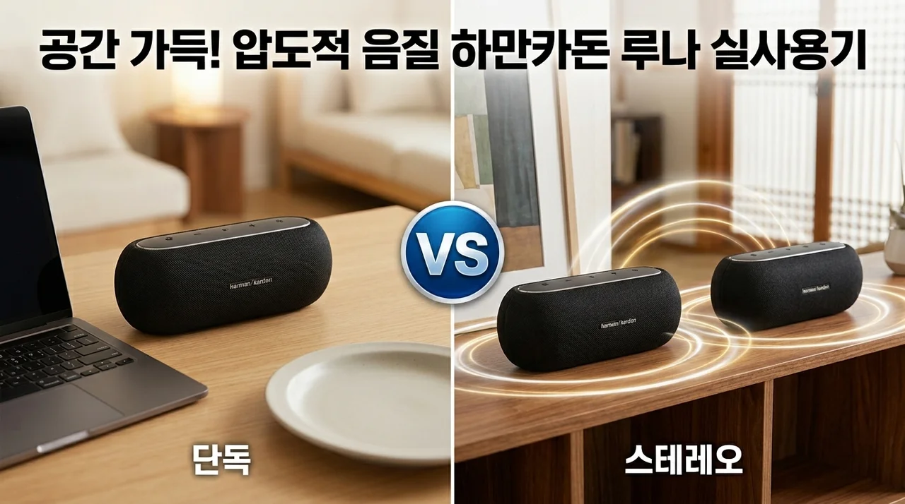 하만카돈 루나 블루투스스피커, 공간을 채우는 압도적 음질 실사용 후기