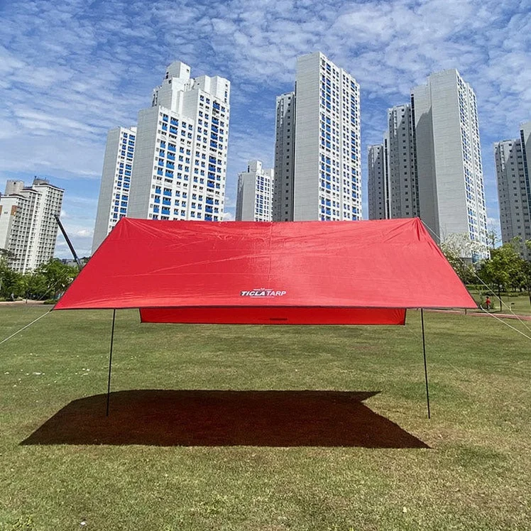 빈슨메시프 티클라 렉타 타프 풀구성 차박 캠핑 타프스크린 그늘막 300x300cm, 브라운 상세 이미지 2