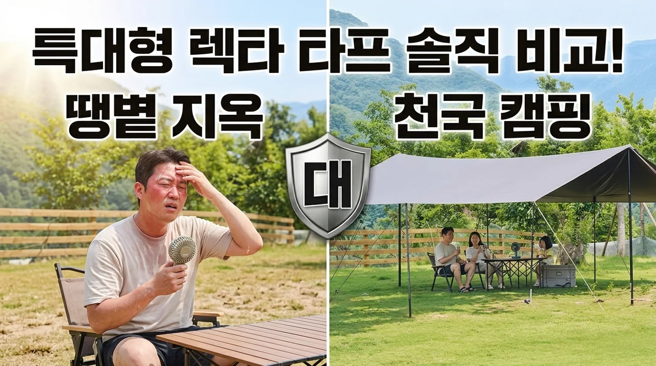 로티캠프 타프 렉타 특대형, 땡볕 캠핑 필수템 솔직 후기